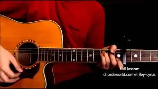 We Cant Stop Chords Miley Cyrus ChordsWorld.com Guitar Tutorial