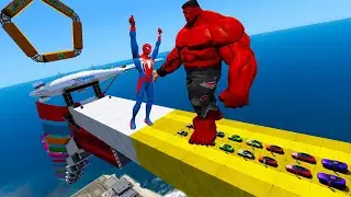 Jump Ramp Challenge a competition between two superhero teams Spiderman vs Franklin