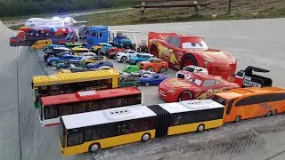 Toy Cars driving and play Sliding Cars with too many cars Video for Kids