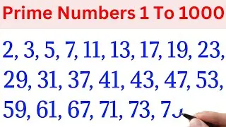 prime numbers 1 to 1000 | prime numbers between 1 and 1000 | 1 to 1000 prime numbers