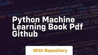 python machine learning book pdf github