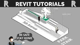 Park Stair | Revit Sketching | Photoshop