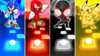 Sonic Vs Knuckles Vs Spiderman Vs Pikachu - Tiles Hop EDM Rush