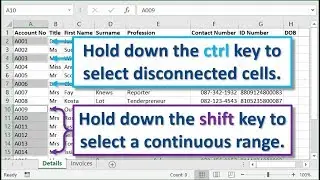 Excel Training Tip: Using the ctrl and shift keys to select specific cells