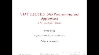 SAS - 6A - Proc SQL Basics