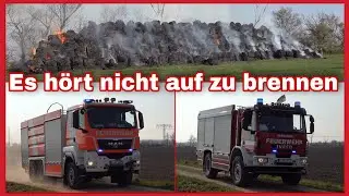 🔥Stundenlang BRENNT es⚠️Strohballenbrand in Leipzig🚒FEUERWEHR im Pendelverkehr🚨