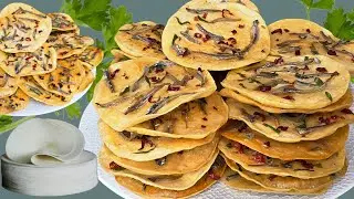 CUMA DARI KULIT PANGSIT,  JADI PEYEK IKAN TERI,  YANG GARING DAN GURIH