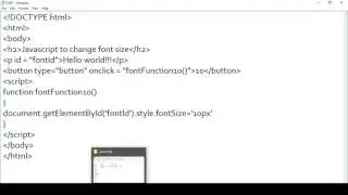 Change font size of html element using JAVASCRIPT