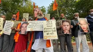 New Delhi group rallies over Rihanna, Greta Thunberg farmers protest comments | AFP