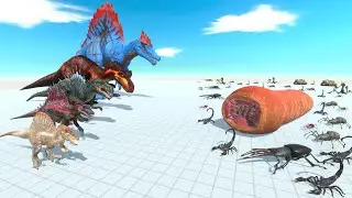 Spinosaurus Evolution VS Giant Worm - Dinosaurs Fight Insect