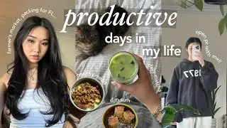 productive diaries 🧺🌷 | how i edit my videos, farmers market + packing for FL