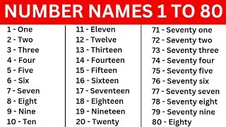 1 to 80 number names | number names 1 to 80 with spelling | one to eighty spelling in english | 1-80