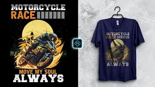 Motorcycle Race T-Shirt Design for Redbubble in Photoshop Tutorial