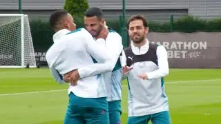 Gabriel Jesus & Riyad Mahrez Get Into Training Ground Wrestling Match!