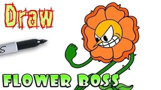 How to Draw Cagney Carnation | Cuphead Flower Boss