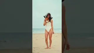 Girl dancing on the beach