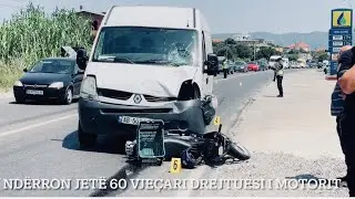 Motorri përfundon poshtë gomave të mjetit,ndërron jetë drejtuesi i motorit në balldre të Lezhes.