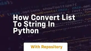 how convert list to string in python