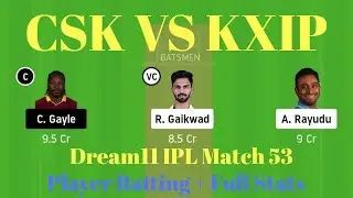 CSK VS KXIP DREAM 11 l KXIP VS CSK l CSK vs KXIP dream 11 team prediction today