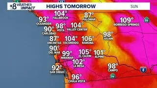 Excessive heat warning extends across San Diego County inland valleys into Monday