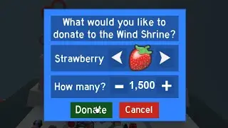 Donating *1500 STRAWBERRIES* To The Wind Shrine! | Bee Swarm Simulator