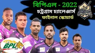 BPL 2022 - CHATTOGRAM CHALLENGERS Team Squad 2022 || CC final team squad 