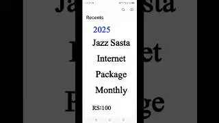 Jazz Sasta Internet Package Monthly 2025 #2025 #jazz #internet #shorts