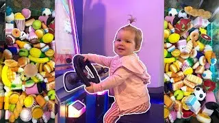 Pretend play in Arcade game room - indoor playground fun!