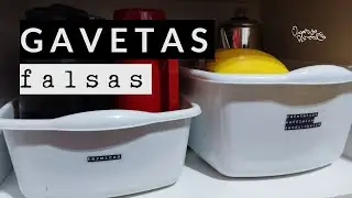 Organize os armários da cozinha com GAVETAS FALSAS e outros armários também! | Organização Pessoal ❤