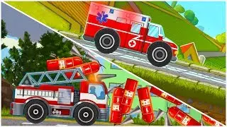 Мультфильм про машинки. Специальные машины. Полицейская машина, Скорая помощь, Пожарная машина.