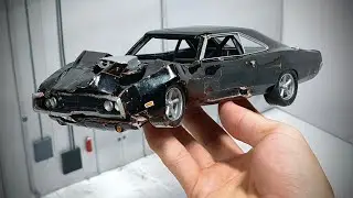 Dodge Charger crash test, crashed a plasticine car