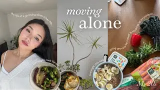 moving alone diaries 🧸📦 | cooking, grocery shopping, PR unboxing & cleaning my apartment
