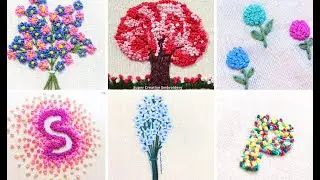 Hand Embroidery/French Knot Stitch/Beautiful Super Easy Design/ Step by Step Tutorial for Beginners