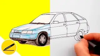 Car Lada VAZ-2112 ★ How to Draw Car Lada step by step