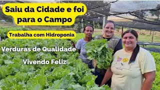 Ela saiu da cidade para viver de Hidroponia no Campo. Estância Sonho Azul