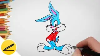 Buster Bunny drawing - How to draw Buster Bunny step by step