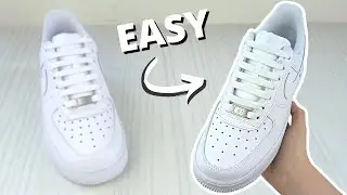 HOW TO BAR LACE NIKE AIR FORCE 1s (EASY Way)