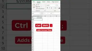 How to add date and time in excel shortcut! 