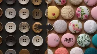 How to make & attach Fabric Covered Buttons | No Kit | Easy DIY Tutorial ✨🧵🪡