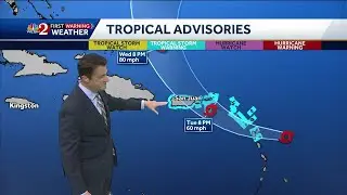 Tropical Storm Ernesto on the move