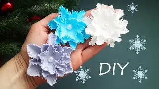 DIY cute fluffy snowflake from foam