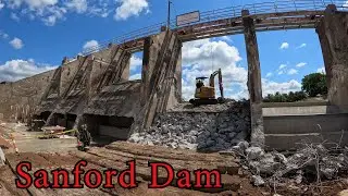 Sanford Dam Spillways DEMOLISHED! - July 2022  - Drone - Dam Collapse