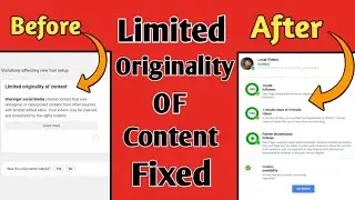 Fix Limited Originality Of Content Violation || How To Solve limited originality of content issues