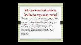 what are the best practices to be performed while doing regression testing | testingshala