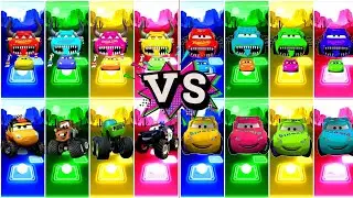 McQueen Car All Video Megamix 🆚Lighting McQueen Eater🆚McQueen Red Car 🎶 Tiles Hop EDM Rush Gameplay🎯