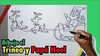 Aprende a dibujar paso a paso el trineo de Papa Noel, Santa Claus