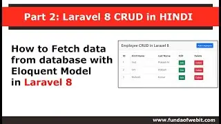 Part 2- Laravel 8 CRUD in HINDI: How to fetch data from database with Eloquent Model in laravel 8