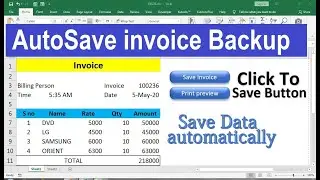 automatic save invoice Backup specific Folder in excel