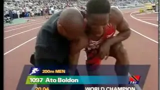 Ato Boldon becomes T&Ts first ever world champion. Athens 1997