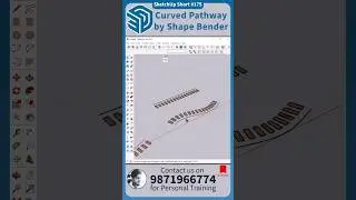 🔷 SketchUp Short - 175, Curved Pathway by Shape Bender